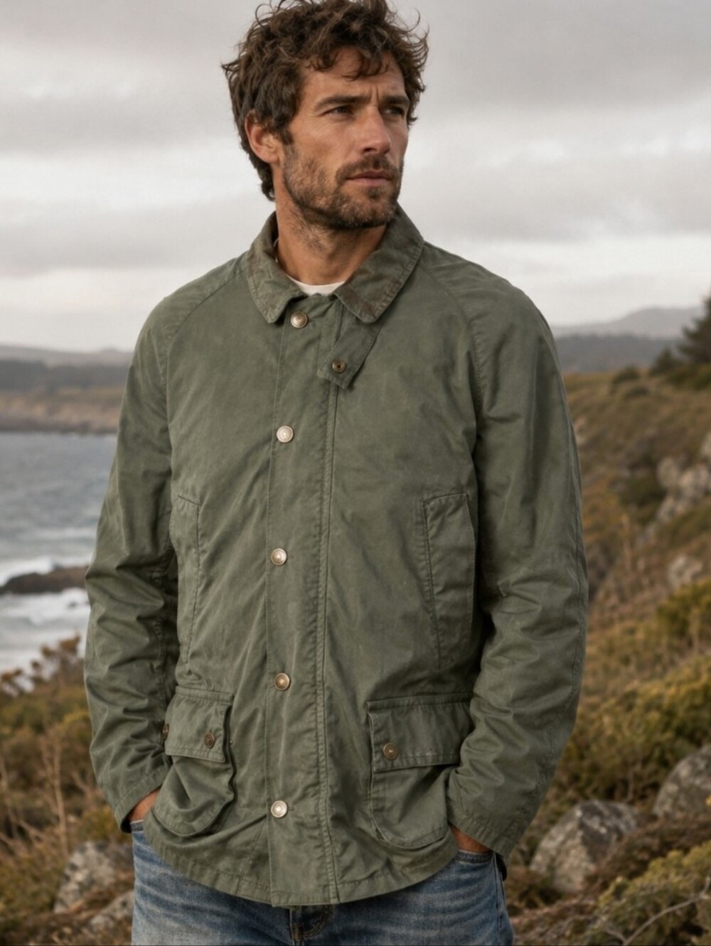 NWT Barbour Ashby Casual Coat Sz M Agave Olive Green Utility Jacket Heritage